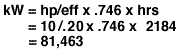 kW calculation kW calculation