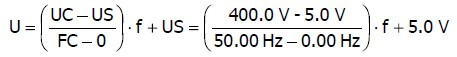 linear equation of the VFD V/F characteristic linear equation of the VFD V/F characteristic