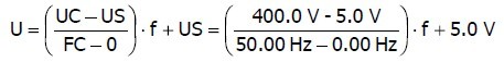 linear equation of the VFD V/F characteristic